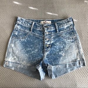 Hollister distressed high waisted jean shorts